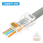 100PCS RJ45 Cat6 Pass Through Connector RJ45 Modular Plugs 1.1mm Hole for Solid or Stranded UTP Cable