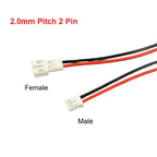 PH 2.0mm Pitch 2 Pin 10CM Male Female Cable Connector Micro PH 2.0 2P Plug Jack Socket Terminal Wire Cables Connectors 26AWG