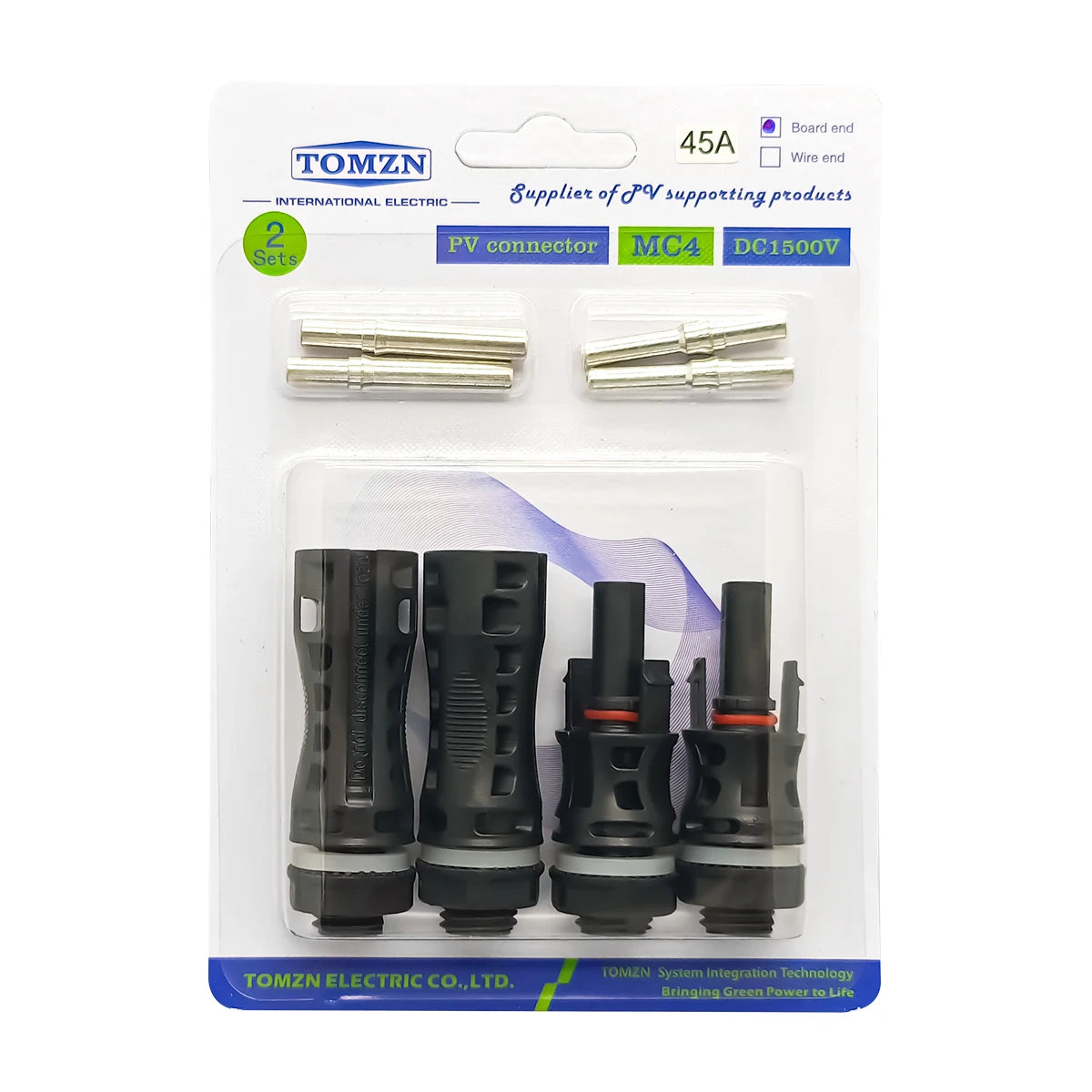 TOMZN 2 Sets of PV Solar Connectors 1000V 1500V 32A 45A Panel Branch PV Photovoltaic Wire/Board Terminal Box Inverter IP67 10LOT