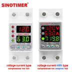 110VAC 120V Dual/Three Display Adjustable Over Voltage Current Under Voltage Protector KWh Energy Meter 40A 63A Protection Relay
