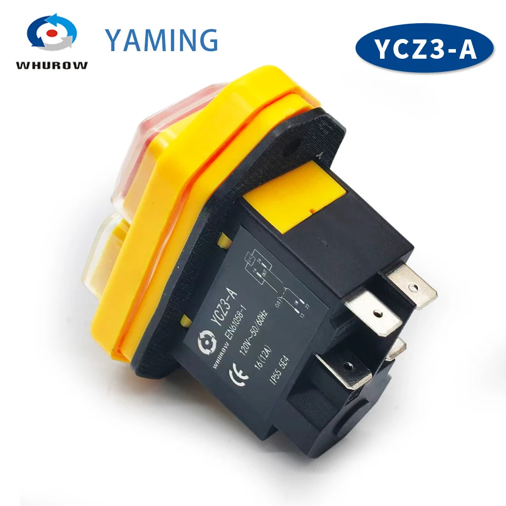 YCZ3-A Electromagnetic Switch 4/5 Pins 110/220V On Off Momentary Reset Push Button Red Green Can Replace KJD17