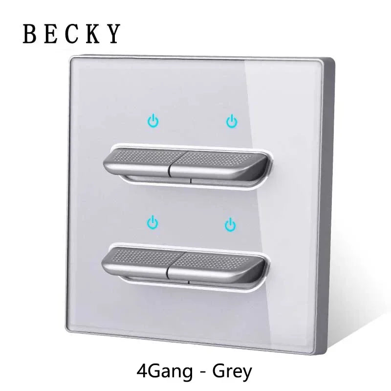Retro Toggle Light Switch Glass Panel Wall Switch 2 Way EU UK Standard 16A LED Indicator Luxury Vintage Home Interior Ornament