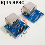 1PCS RJ45 8P8C Female Breakout Board 2.54mm Pin Header Adapter Shielded RJ45 Socket Terminal Test Board For Ethernet Network