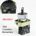 XB2-BD21 BD25 BD33 BD53 BD73 1NO/2NO/1NO1NC 2/3 position Latching self-locking selector push button switch Momentary self-Reset