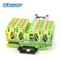 PT6-QU-PE Earthing Terminal Block on Din Rail Ground Electrical 6mm Yellow/Green Wires Connector PT 6-Quattro-PE