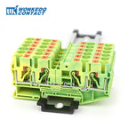 PT6-QU-PE Earthing Terminal Block on Din Rail Ground Electrical 6mm Yellow/Green Wires Connector PT 6-Quattro-PE