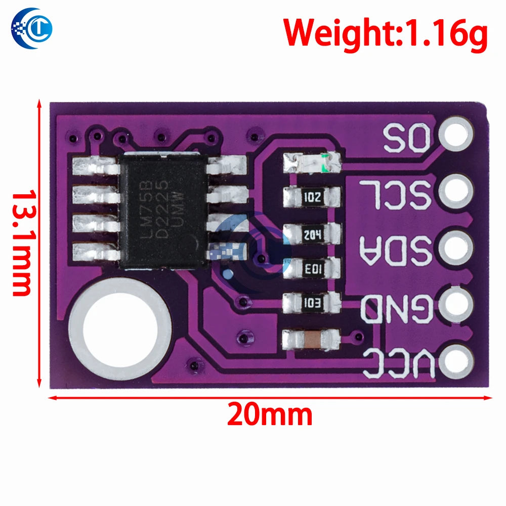 LM75 LM75A Temperature Sensor High Speed I2C Interface High Precision Development Board Module For Arduino