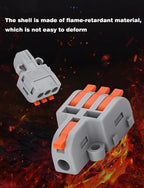 Fast Universal Compact Conductor Junction Box Spring Splice Terminal Block Push-in Wire Connector Cable Splitter 1 in 3/4 out