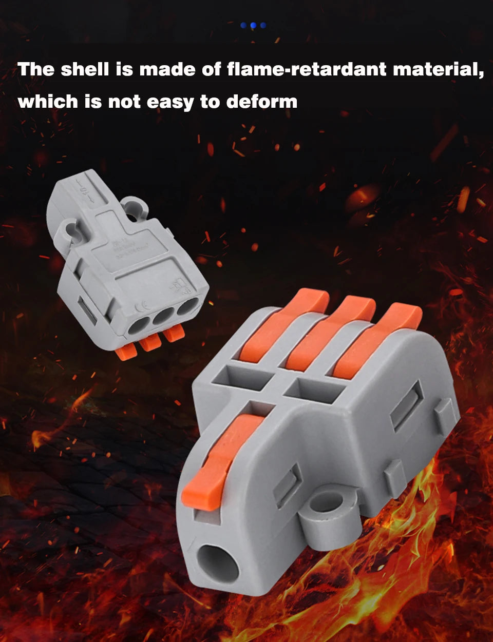 Fast Universal Compact Conductor Junction Box Spring Splice Terminal Block Push-in Wire Connector Cable Splitter 1 in 3/4 out