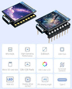 Raspberry Pi Pico 2 RP2350 0.85inch LCD Display mini Development Board 0.85 inch Screen RGB LED/SD Slot /QMI8658 Gyroscope Senso