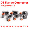 5/10/100set Deutsch Waterproof Connector With Fixed Flange Plug DT04-2P-L012 DT04-4P-L012 DT04-6P-L012 DT04-8P DT04-12P-L012