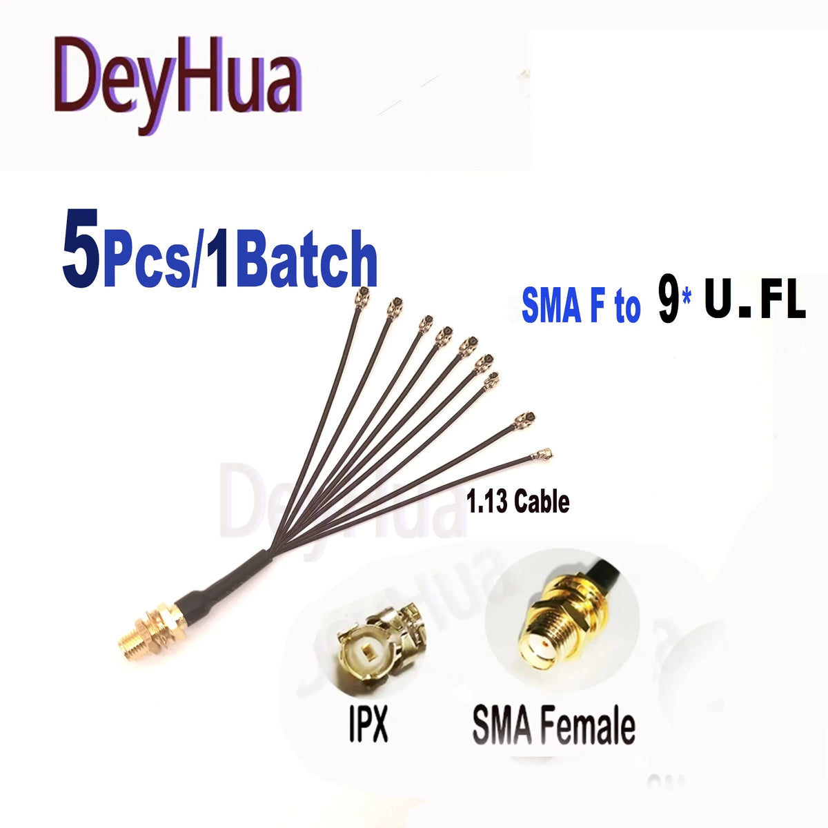 5pcs SMA to 6xU,FL Splitter SMA Female to 2 3 4 5 6 X U.fl UFL1 Female1 RG178 Cable WIFI Antenna Extension Jumper Pigtail