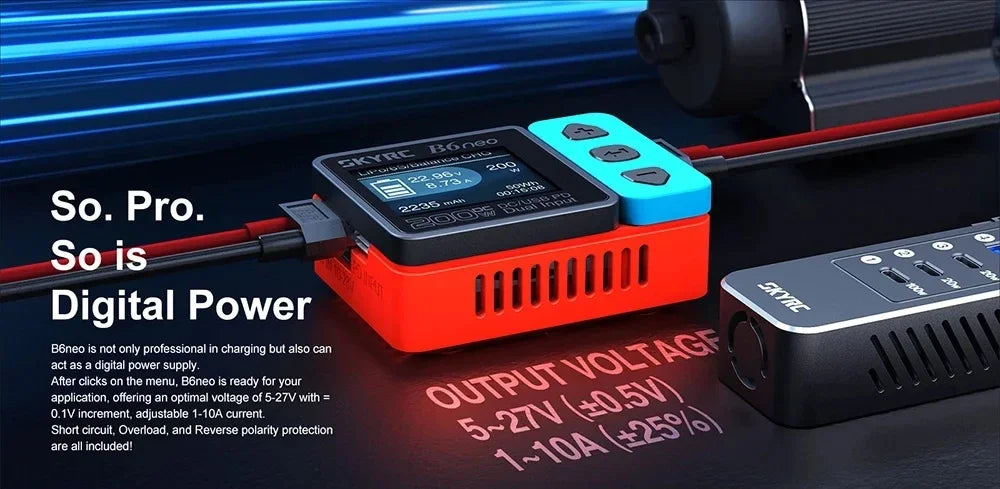 SkyRC B6 Neo Smart LiPo Balance Charger & Discharger – 200W DC, PD 80W, Compact 6S, for LiPo & Li-ion Batteries (Model SK-100198
