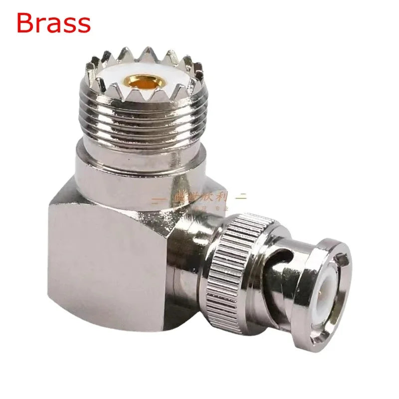 1Pcs SO239 SO-239 UHF Female To Q9 BNC Male Connector UHF SL16 SO239 Female To BNC Female 90 Degree Right Angle RF Adapter Brass