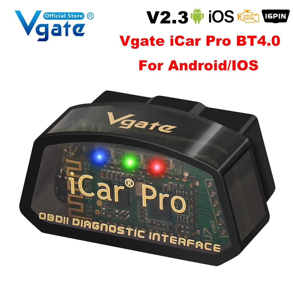 Vgate ICar Pro Bluetooth 3.0/4.0/WiFi Android/PC/iOS Supports Auto Wake Up Mode Elm327 V2.3 OBDII Code Reader Diagnostic Tool