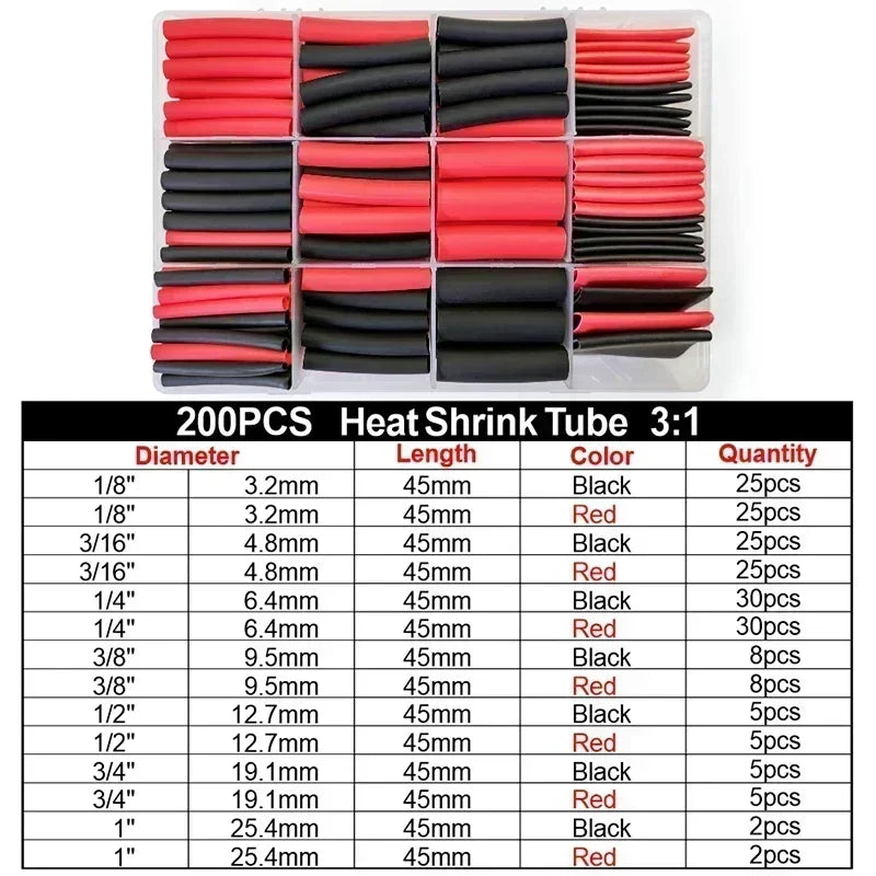 DIY Repair Heat Shrink Tube Assortment 3:1&4:1 Dual Wall Adhesive Flame Retardant Insulator For All Kinds Electrical Wire Cable