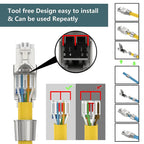 ZoeRax 2PCS RJ45 Cat8 Cat7 Cat6A Toolless Field Termination Plug, Shielded (STP), PoE++ (4PPoE), Modular RJ45 Male Connector