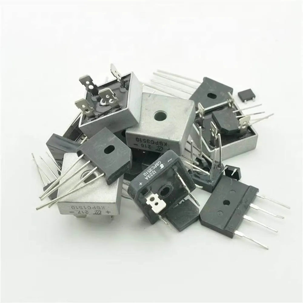 24PCS 24Values 600-1000V 0.5-50A Diode Bridge Rectifier Kit Pack Set KBPC5010 KBU2510 MB10F MB10 25A 2W10 KBJ3510 GBJ3510