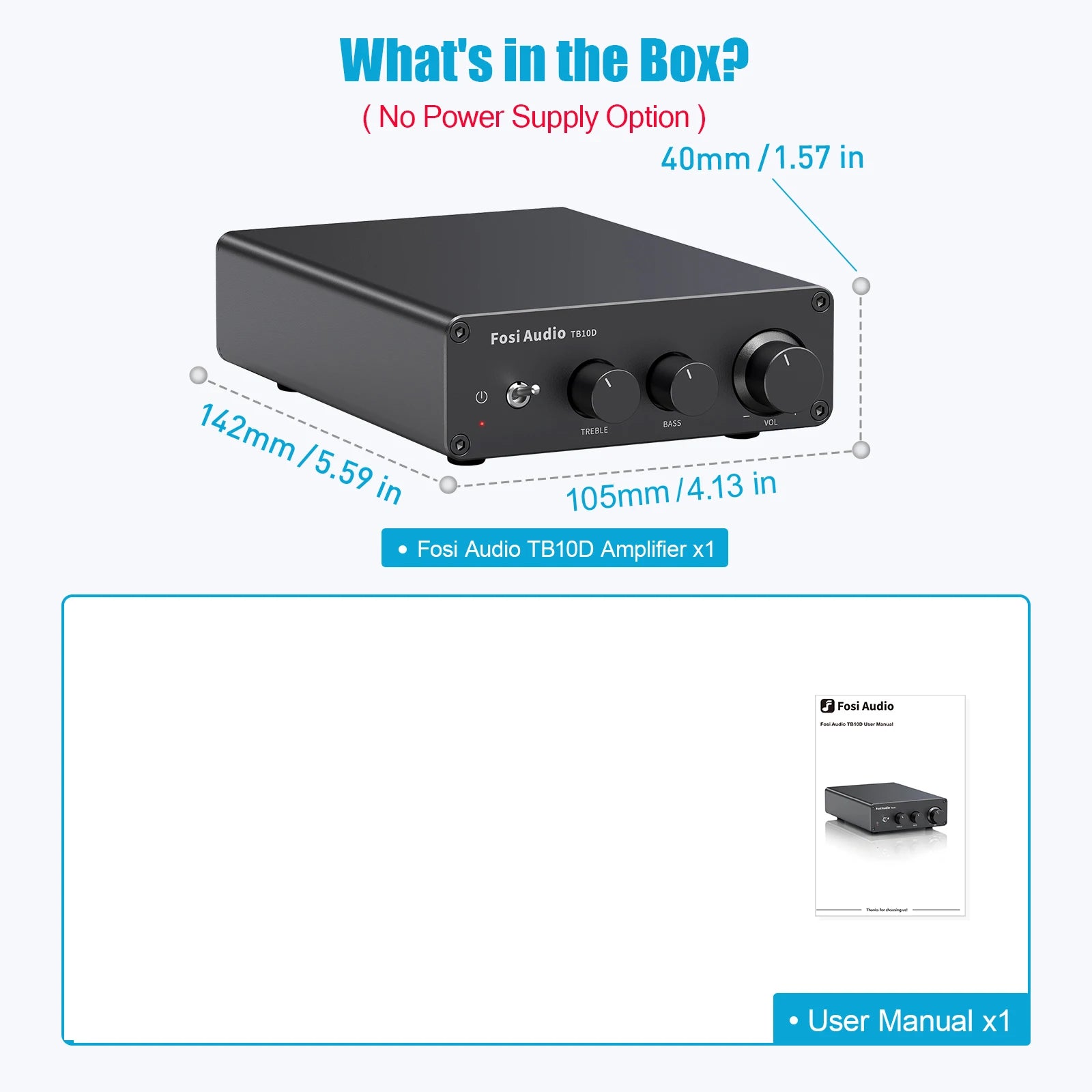 Fosi Audio Upgrade 600W Digtal HiFi Sound Power Amplifier TPA3255 Class D Stereo Amp With Treble & Bass For Home Theater Speaker