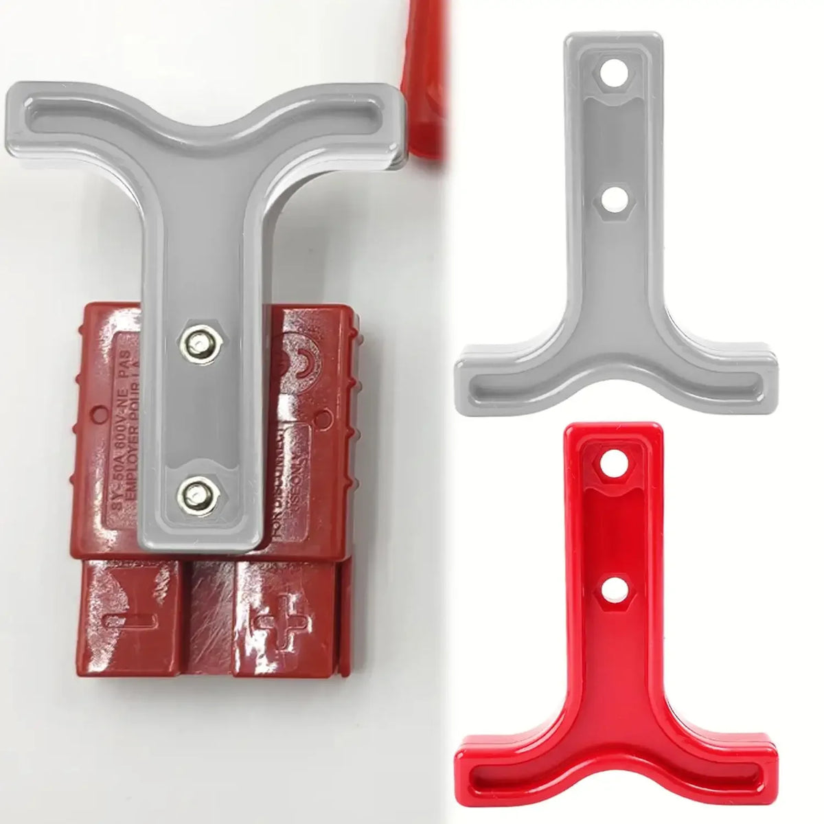 For Anderson Plug Pull Handle Caravan Solar Battery Quick Disconnect Connector Safe Release T Handle Red Gray Auto Accessories