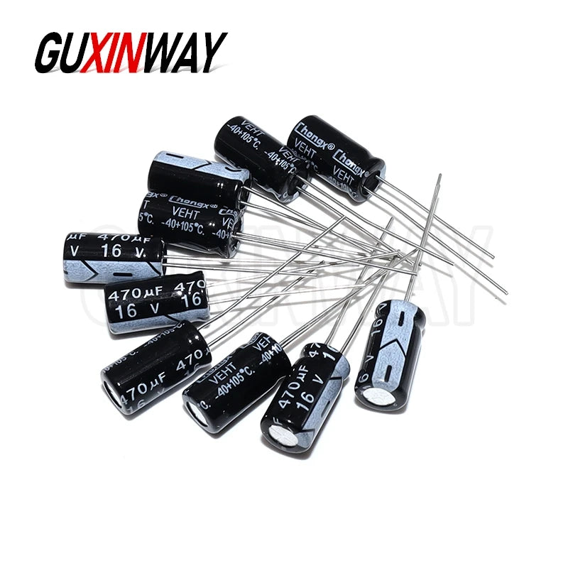 120pcs 1Set 12 Values 0.22UF-470UF 16V 50V Aluminum Electrolytic Capacitor Assortment Kit Set Pack