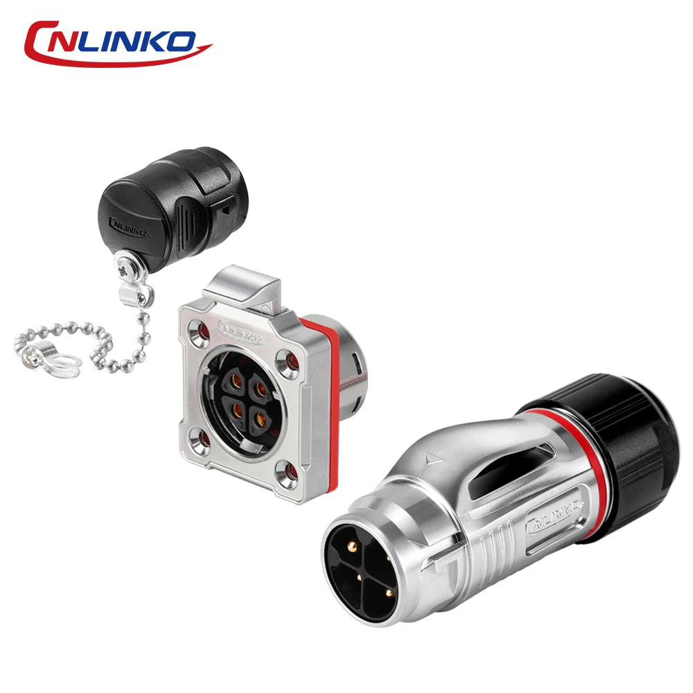 CNLINKO Waterproof Industrial BD20 Aviation Connector 2 3 4 5 7 9 12 14 Pin Plug and Socket Panel Mount Metal Wire Connectors