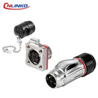CNLINKO Waterproof Industrial BD20 Aviation Connector 2 3 4 5 7 9 12 14 Pin Plug and Socket Panel Mount Metal Wire Connectors