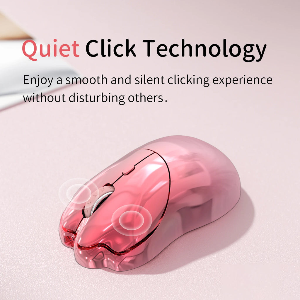 SayRose MO‑76 Cute Cat Paw Wireless Mouse 2.4G Bluetooth 5.0 Dual Mode 4‑Level DPI 800‑3200 Rechargeable Type‑C Mice for Laptop PC Mac Office Girl Gift