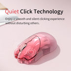 SayRose MO‑76 Cute Cat Paw Wireless Mouse 2.4G Bluetooth 5.0 Dual Mode 4‑Level DPI 800‑3200 Rechargeable Type‑C Mice for Laptop PC Mac Office Girl Gift