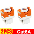 Cat6A/Cat6/Cat5e Keystone Jack RJ45 Keystone Jack Module Connector Network Coupler High Speed Ethernet Wall Jacks Adapters