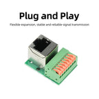 RJ45 Network Port Terminal Block Welding Free Data Adapter Board Female Socket Rail Installation Terminal Connector Power Supply
