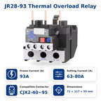JR28 Series Thermal Overload Relay 25A 36A  Adjustable Current Motor Protection Electrical Overload Protector for AC Contactor