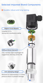 LCD Display Pressure Transmitter 4-20mA 0-5V 10V RS485 Output Water Gas Oil Pressur Sensor Negative Vacuum Pressure Transducer