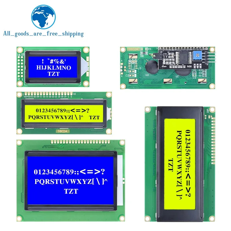 TZT LCD1602 LCD 1602 LCD2004 LCD 2004 LCD12864 LCD0802 Module Blue Green Screen 16x2 20X4 Character LCD Display Module HD44780