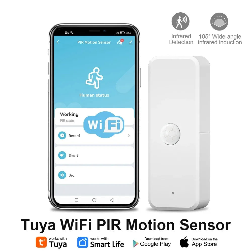 WiFi or Zigbee PIR Motion Sensor Tuya Smart Home Human Body Infrared Detector Security Smart Life Works With Alexa Google Home