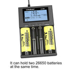 LiitoKala for 18650/26650/AA/AAA Li-ion/Ni-MH LCD Display Safe Fast Charging Lii-M4/M4S 4-Slot Smart Charger