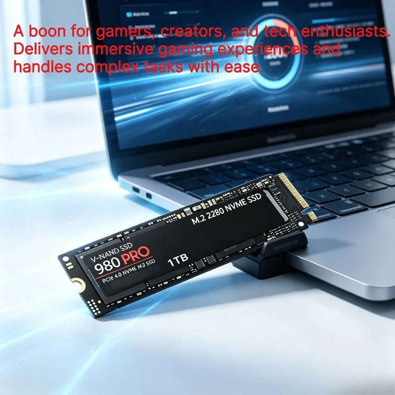Original 980Pro PCIe Gen4 x4 NVMe M.2 1TB SSD, 3D TLC NAND, 7000MB/s Ultra‑Fast Read Storage Drive for PC and Gaming Laptops