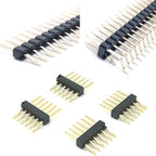 5pcs 1.27/2.0/2.54mm Right Angle SMT Single/Double Row SMD Surface Mount Gold-plate Rohs Breakable PCB Connector Male Pin Header