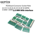 0.5mm 1.0mm pitch Connector SMT Adapter to 2.54mm hole FPC FFC Cable Welded board With Pin / Empty Board 6P 8P 10P 12P 20P 24P