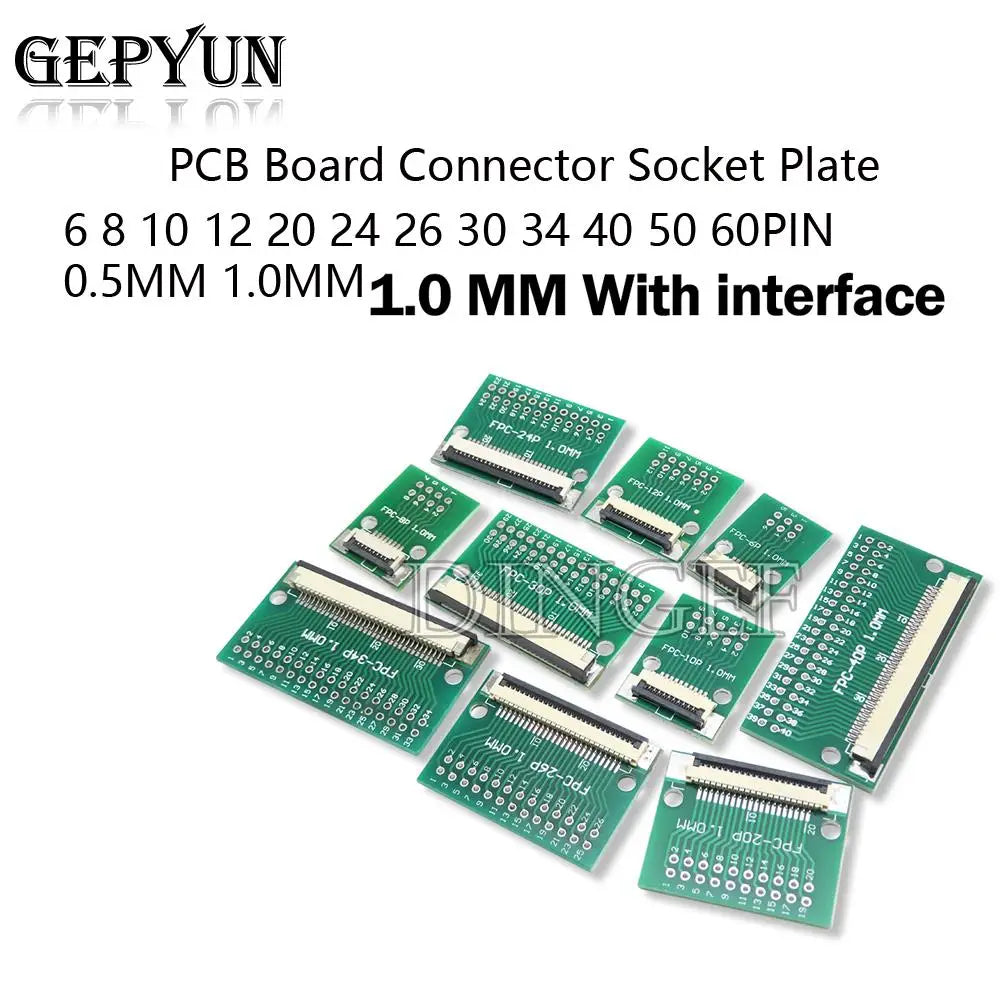 0.5mm 1.0mm pitch Connector SMT Adapter to 2.54mm hole FPC FFC Cable Welded board With Pin / Empty Board 6P 8P 10P 12P 20P 24P