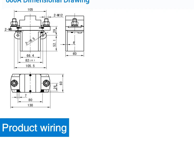 DC Contactor 12V 24V 36V 48V 60V 72V 120V Power Relay 50A 100A 200A Forklift Normally Open Noramlly Closed QZJ