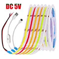 DC 5V LED COB Strip Light USB High Density Linear Lighting 320LED Flexible Tape Lights Warm Natural White Red Blue Green Decor