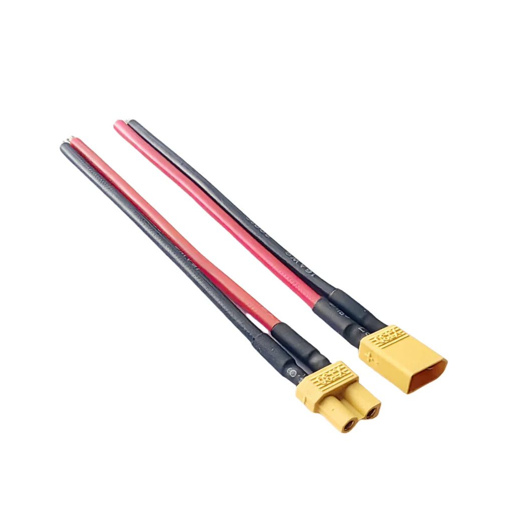 XT30 Pigtail Plug Male and Female Connector with 100mm 16AWG Tinned Wire Cable for RC Fixed wing Lipo Battery FPV Drone charger
