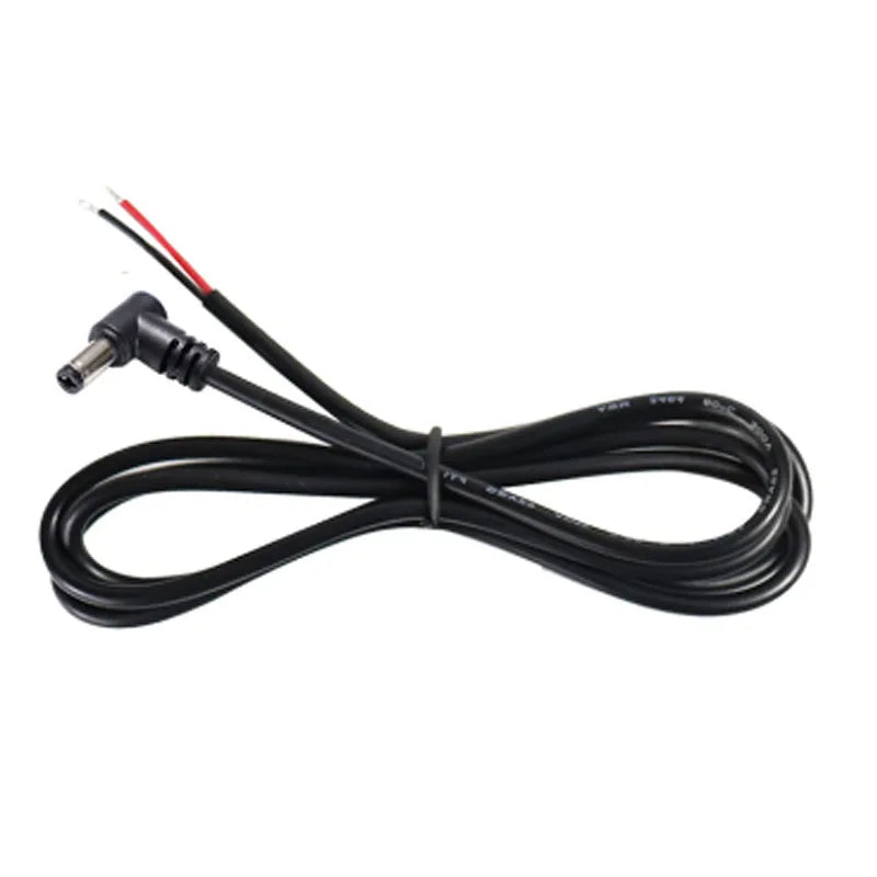 90 Degree Right Angle DC Power 5.5mm 2.1mm Barrel Male Plug Connector to Pigtail Cable for 5050 3528 LED Strip Light CCTV Camera