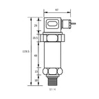 4-20mA Output Pressure Sensor Transmitter 12-36V Supply Water Gas Oil Liquid 150psi Gauge NPT1/4 G1/2 0.5bar 1bar 16 Bar 25 Bar