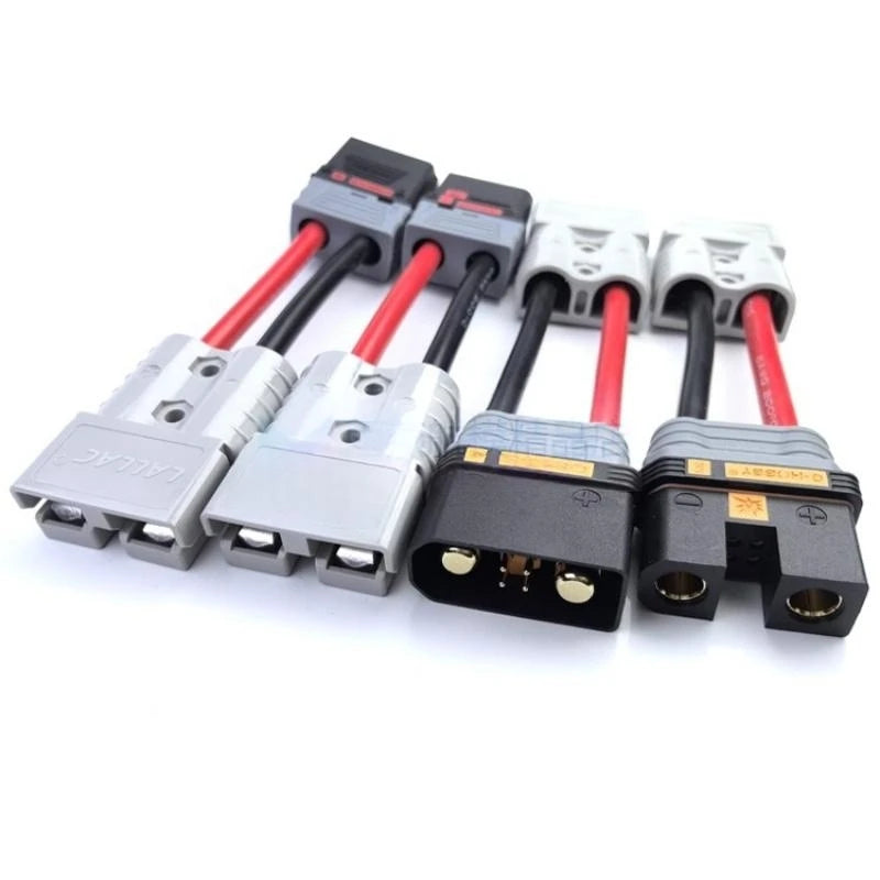 1PCS QS10P QS10 To Anderson 50A120A Patch Cord High Power Plug 6AWG 15CM 20CM 50CM