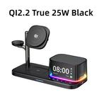 Super Fast QI2.2 25W Magnetic Wireless Charger Station For Galaxy S25/S26 iPhone 17 16 Pro Max Apple& Galaxy Watch Airpods Buds