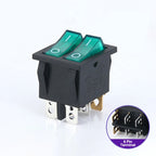 ABILKEEN 100PCS/Lot KCD2-2101N KCD2 Rocker Toggle Switch ON-OFF Latching Rocker Switch Dual Port Push Button AC250V 15A