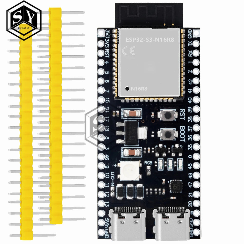 ESP32-S3 WiFi Bluetooth BLE 5.0 Mesh Module ESP32-S3-Dev-Kit-C-1 Development Board Compatible with for Arduino