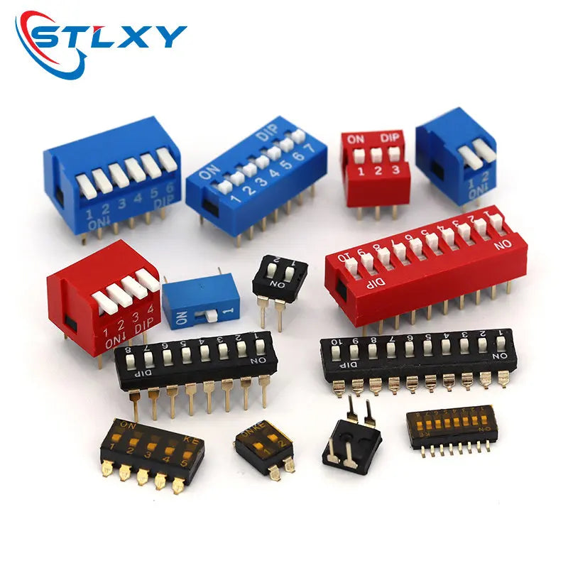 5pcs Slide Type Switch Module 1 2 3 4 5 7 8 10PIN /1.27/2.54mm Position Way SMD/DIP Pitch Toggle Switch Snap Switch Dial Switch